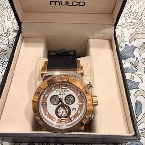 Mulco Gold and Black Chronograph Watch